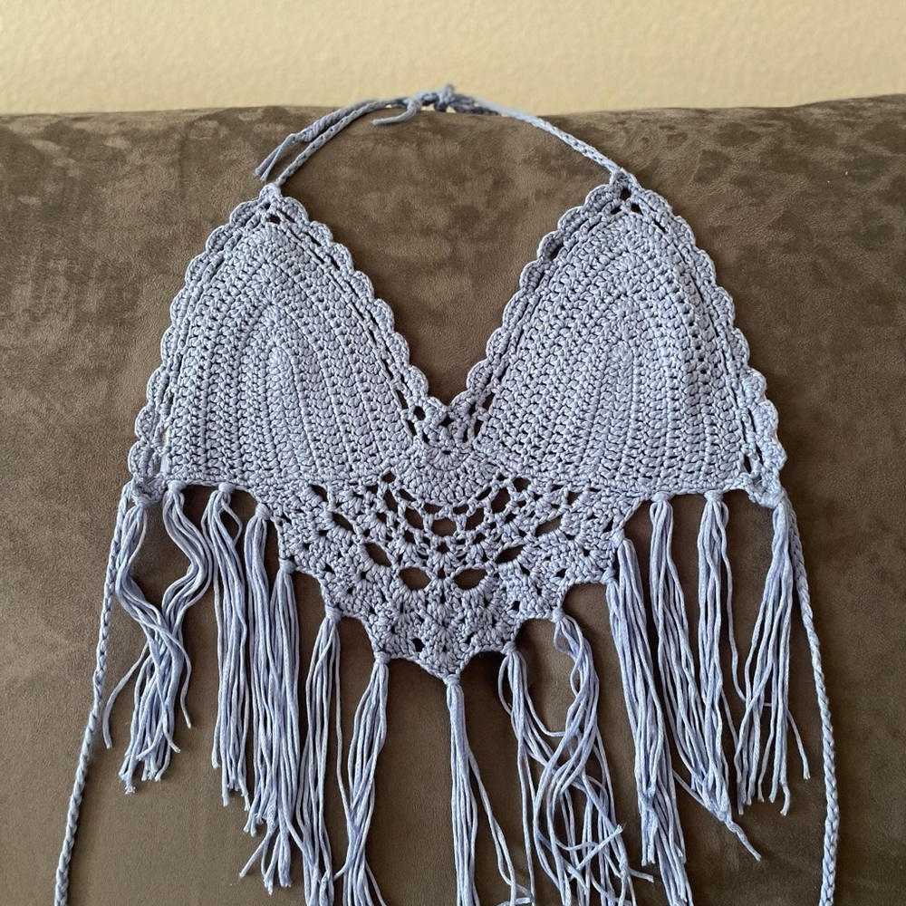 Blue Crochet Top